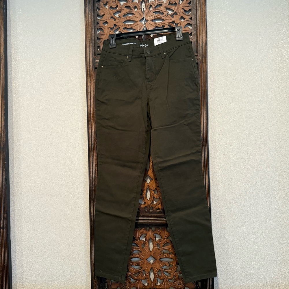 Style & Co. Evening Olive Skinny Tablé Pants